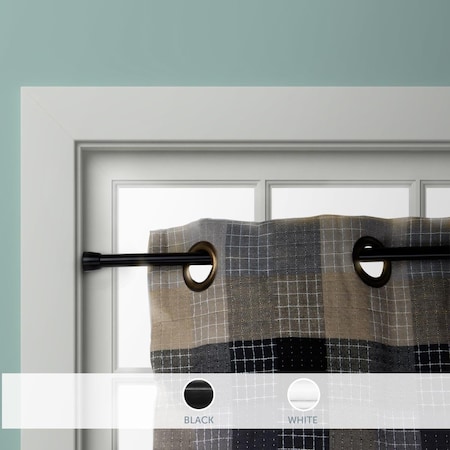 Kd 0.4375 in. Round Spring Tension Rod for 18 to 28 in. Windows, Black KD3728547